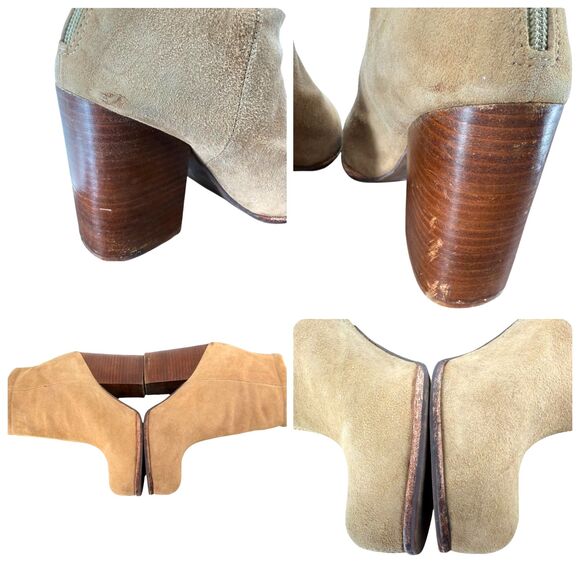 Jeffrey Campbell Rumble Ankle Boots Women's 8 Havana Tan Suede Block Heel Bootie - Picture 6 of 11